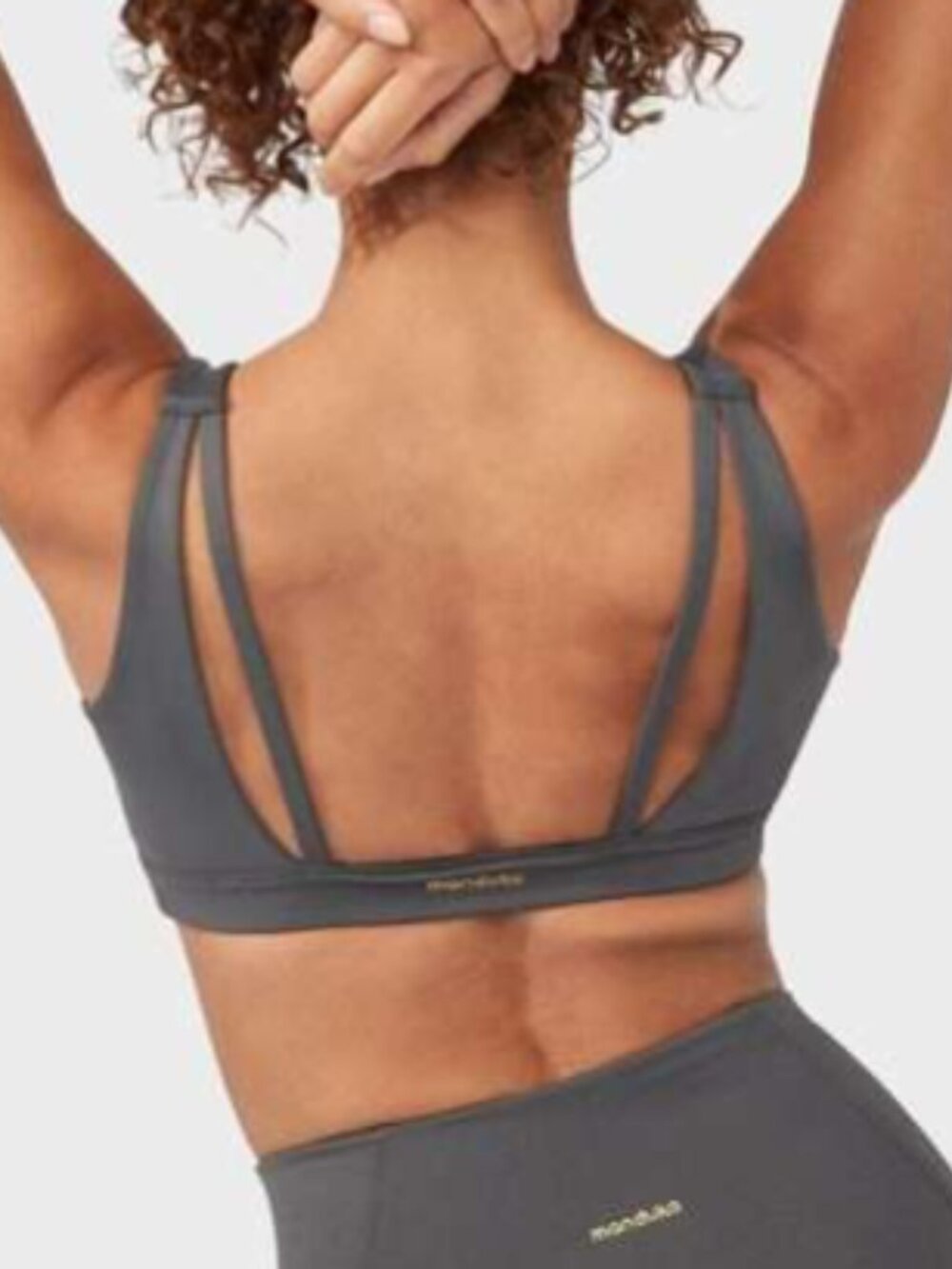Manduka Presence Sport Bra, Low Back, Gray - Womens XL